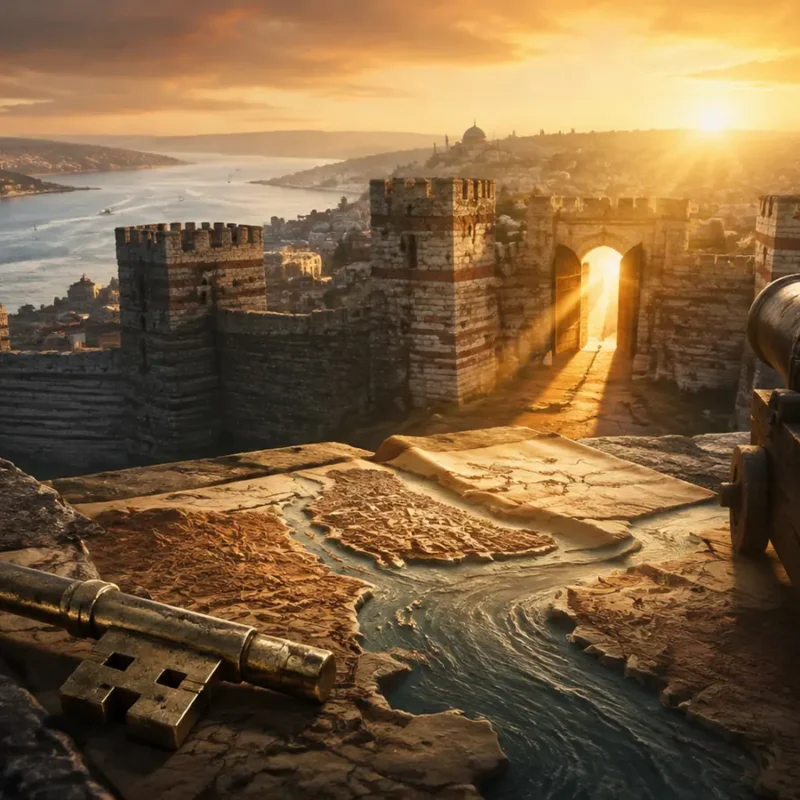 A symbolic image for the article: The conquest of Constantinople...a prophetic message achieved after eight centuries