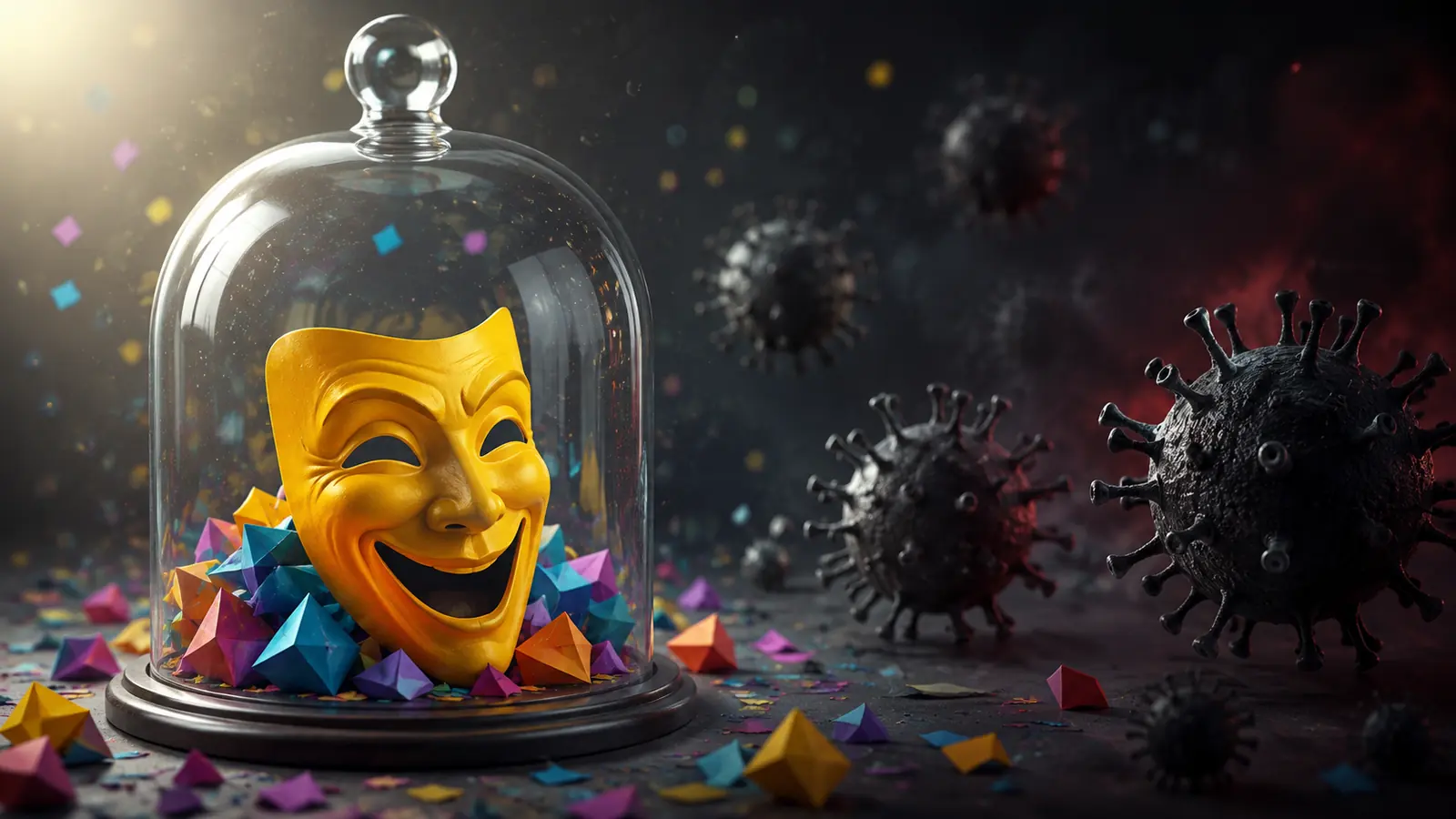 A symbolic image for an article: Sarcasm in the face of Corona.. Why do Arab people resort to “jokes” in these times?