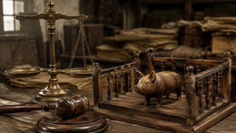 A symbolic image for an article: The French Animal Court... disgusting narratives from the history of European secularism